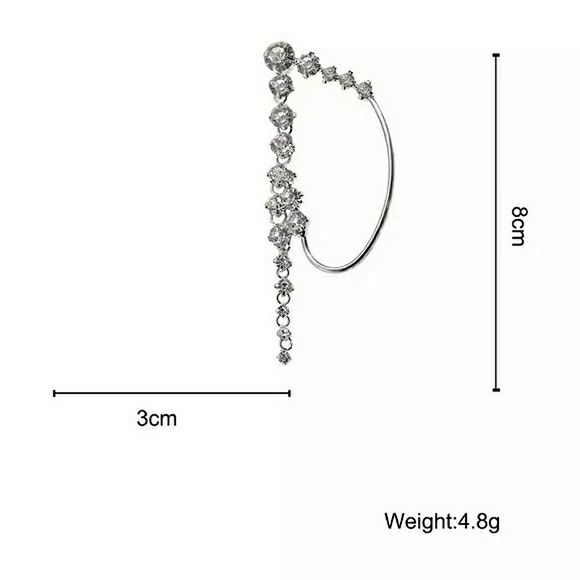 💋FLASHBUY HANGING RHINESTONE CUFF EARRING!!! - Picture 6 of 7